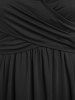 Robe Brillante Cache-Cœur à Paillettes Grande Taille - Noir 3X