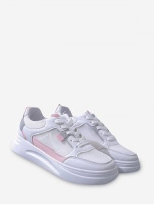 Colorblock Lace-Up Mesh Sneakers