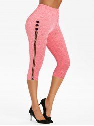 Legging Corsaire Croisé à Coupe Haute - Rose clair XXL
