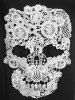 T-shirt D'Halloween Déchiré Crâne en Dentelle de Grande Taille - Noir 5X