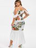 Plus Size Cold Shoulder High Low Floral Maxi Fishtail Dress -  