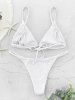 Ribbed Padded Low Waisted Bikini Swimwear -  