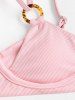 Maillot de Bain Bikini Côtelé à Double Couches - Rose clair M
