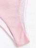Maillot de Bain Bikini Côtelé à Double Couches - Rose clair M
