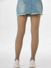 Faux Translucent Fleece Lining Full Foot Skinny Leggings -  