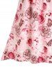 Robe Découpée à Épaules Ouvertes avec Motif Papillon et Fleur de Cottagecore de Lacets Grande Taille - Rose clair 1X