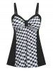 Maillot de Bain Tankini Modeste à Imprimé Géométrique de Grande Taille Curve - Noir 3X