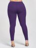 Purple Feast Longline Tee and Jersey Leggings Plus Size Outfit -  