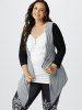 Eye-catching Colorblock 2 In 1 Top and Leggings Plus Size Outfit -  