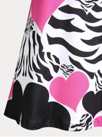 Plus Size Heart Print Flowy Tank Top