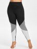 Throbbing Colorblock Asymmetric Top and Skinny Leggings Plus Size Outfit -  