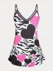 Plus Size Heart Print Flowy Tank Top -  