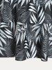 Plus Size & Curve Layered Palm Print Modest Tankini Swimsuit -  