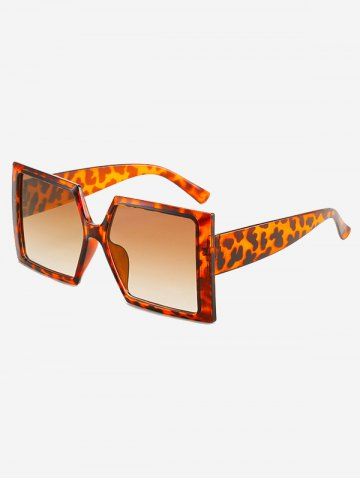 Oversized Square Chunky Sunglasses - LEOPARD