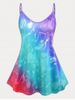 Musical Notes Print Ombre Color Plus Size Tank Top -  