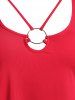 Plus Size Red O Ring Tunic Swing Outfit -  