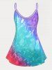 Musical Notes Print Ombre Color Plus Size Tank Top -  