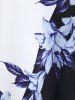 T-shirt Jupé à Imprimé Fleur Etoilé Découpé de Grande Taille - Multi 5X