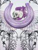 Débardeur Gothique Crâne Fleur en Dentelle - Violet clair XXXL