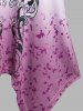 Débardeur Gothique Crâne Fleur en Dentelle - Violet clair XXXL