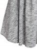 Plus Size Raglan Sleeve Space Dye Cowl Neck T-shirt and Plus Size Space Dye Side Pockets Pants Outfit -  