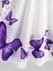 Butterfly Print  plus size outfit -  