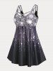 Sparkling Diamonds Print Crisscross Plus Size & Curve Modest Swim Dress Set -  