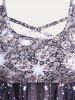Sparkling Diamonds Print Crisscross Plus Size & Curve Modest Swim Dress Set -  
