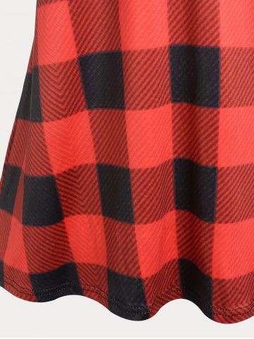 Plaid Plus Size Flared Tank Top