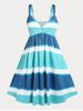 Tie Dye Plus Size & Curve Flare Dress -  