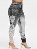 Fashion Plus Size Open Front Lace Panel Cardigan and Crisscross Tank Top and Jeggings -  