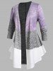 Plus Size Winter Colorblock Cardigan and  Jeggings -  