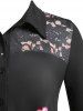 Plus Size Flower Paisley Half Placket Long Sleeve Top and Laser Cut Out Leggings Outfit -  