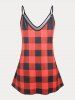 Plaid Plus Size Flared Tank Top -  
