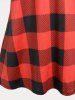 Plaid Plus Size Flared Tank Top -  