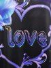 Heart Love Print Plus Size Graphic Tank Top -  