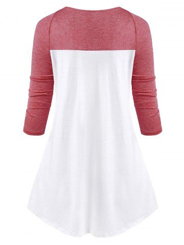 Plus Size Lace Insert Raglan Sleeve T Shirt