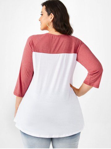 Plus Size Lace Insert Raglan Sleeve T Shirt