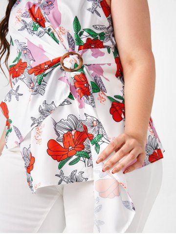 Plus Size Floral Wrap Tank Top