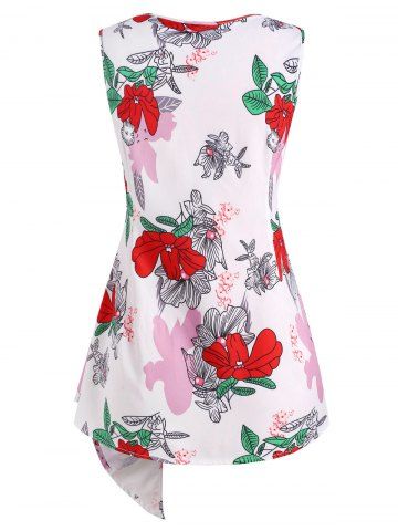 Plus Size Floral Wrap Tank Top