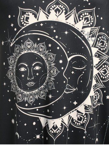 Basic Sun and Moon Print Plus Size Tee