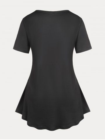 Basic Sun and Moon Print Plus Size Tee
