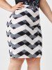 Plus Size Argyle Sheath Knee Length Skirt -  