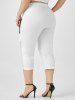 Plus Size O Ring Zip Lace Insert Capri Leggings -  