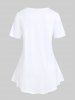 Valentines Day 3D Zipper Lip Print Plus Size Tee -  