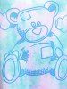 Tie Dye Bear Print Plus Size & Curve Tee -  