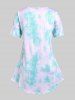 Tie Dye Bear Print Plus Size & Curve Tee -  