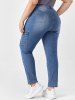 Plus Size Ripped Pockets Jeans -  