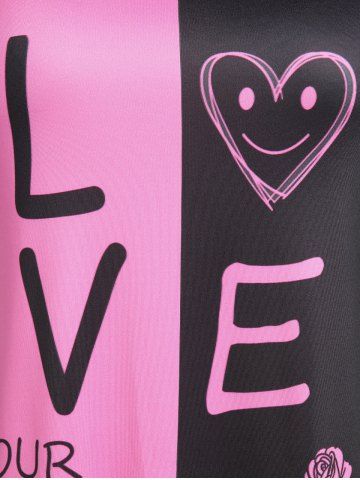 Two Tone LOVE Print Plus Size & Curve Graphic Tee