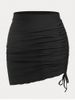 Cinched Cover Up Mini Skirt and Briefs Plus Size & Curve Swim Bottoms -  